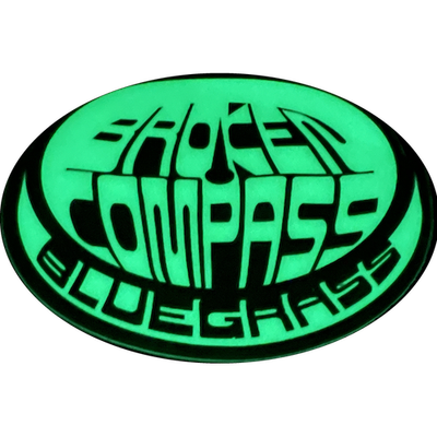 Broken Compass Bluegrass Glow in the Dark OG Logo sticker