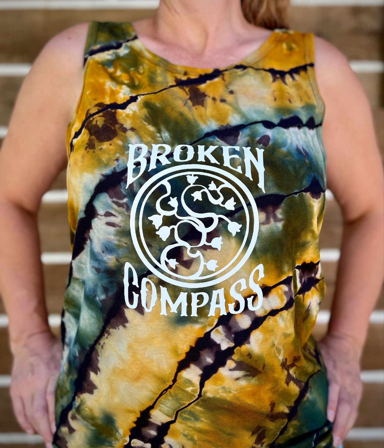 Broken Compass Ice-Dyed Logo Tank Tops