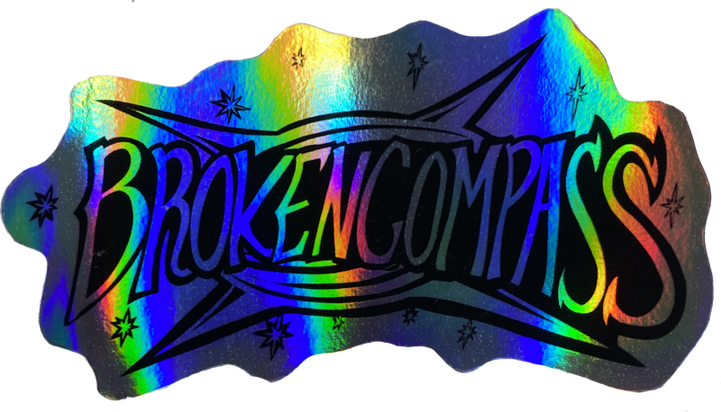 Broken Compass Bluegrass Holographic Space Decal