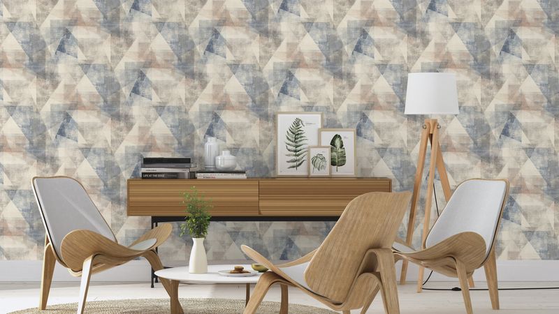 Mustervliestapete beige/grau
