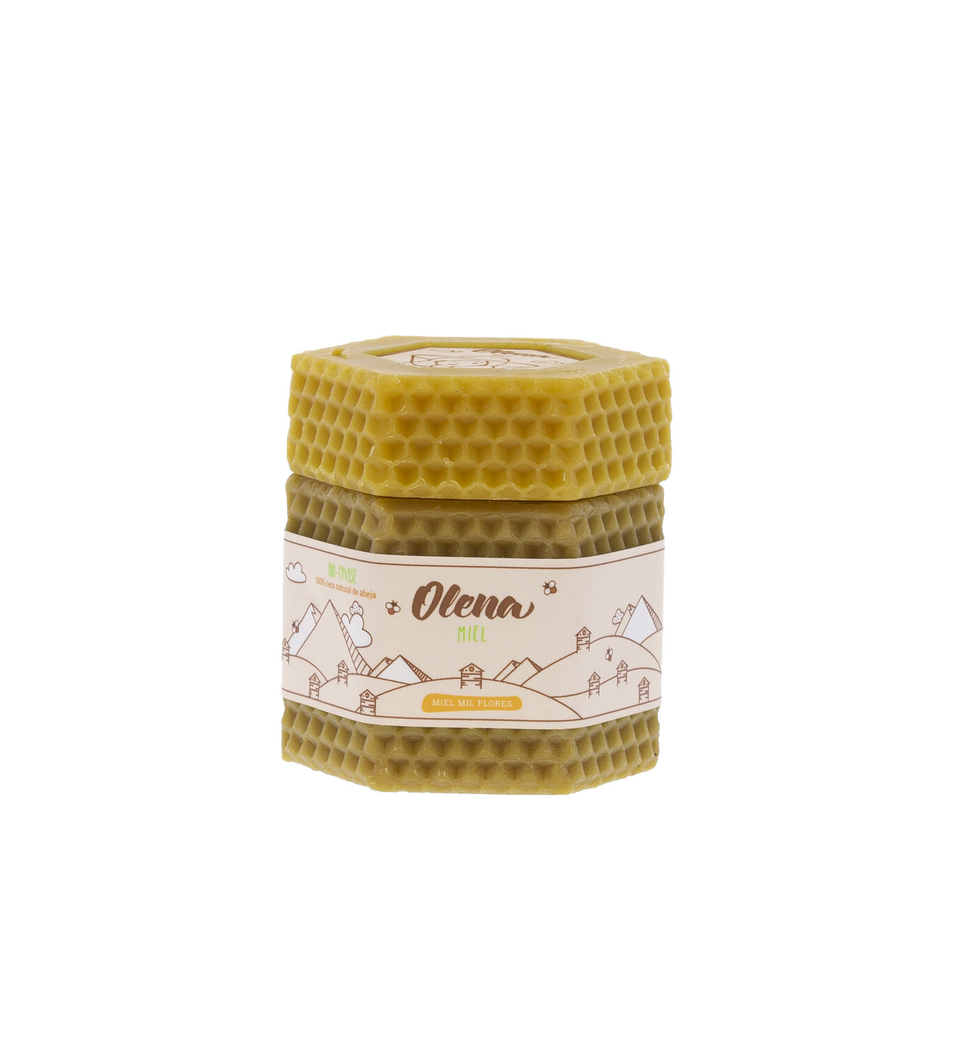 BOTE DE CERA HEXAGONAL CON MIEL 150 G
