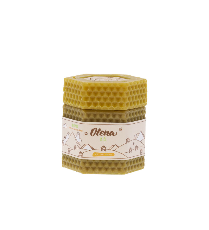 BOTE DE CERA HEXAGONAL CON MIEL 150 G
