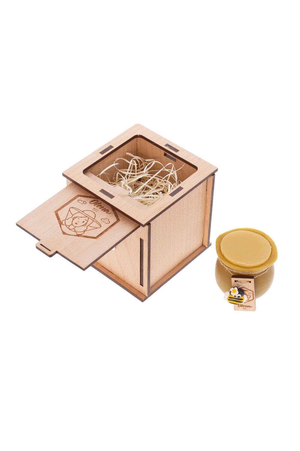 BOTE CERA PEQUEÑO CON MIEL + CAJA