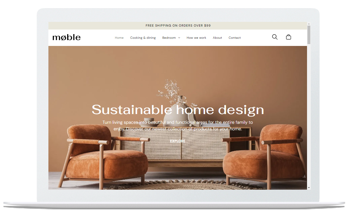 Website Template for a Home Design Store - AutomationLinks Custom Design
