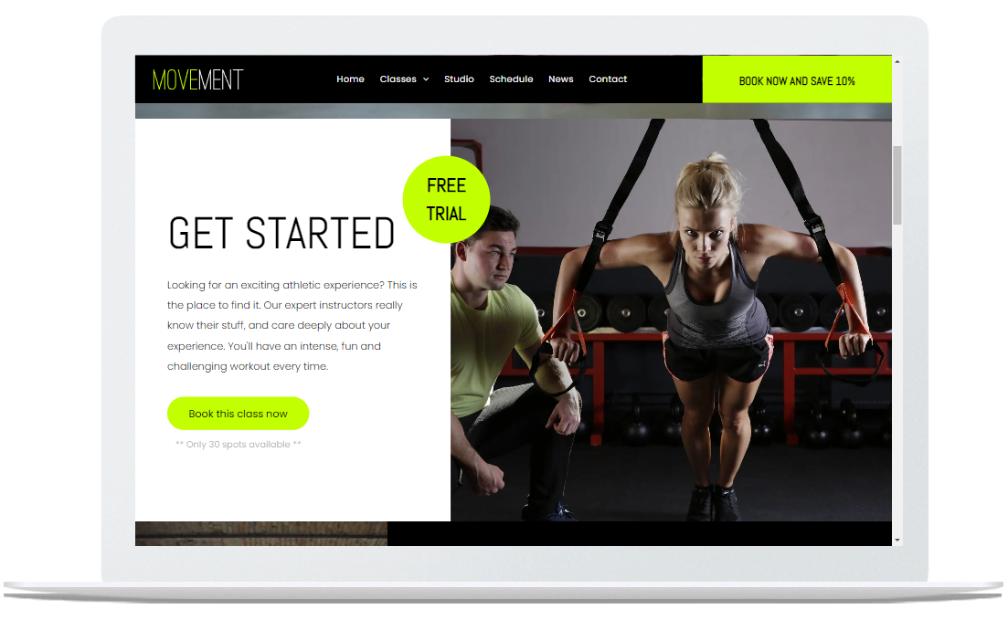 Website Template for a Gym - AutomationLinks Custom Design