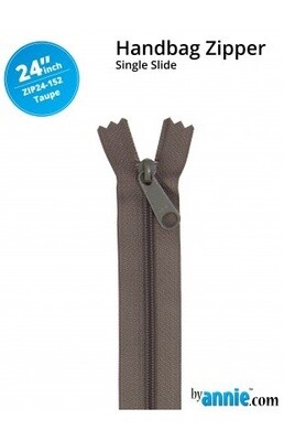 24&quot; Handbag Single Slide Zipper by Annies -Taupe