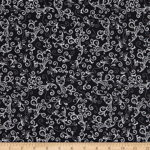 Jeweled Scroll - Black/White (Night &amp; Day)