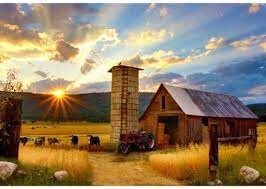 Sun Up to Sun Down Barn Red Panel