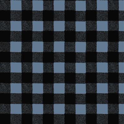 Clothworks Wildlife Flannel - Denim Blue Check