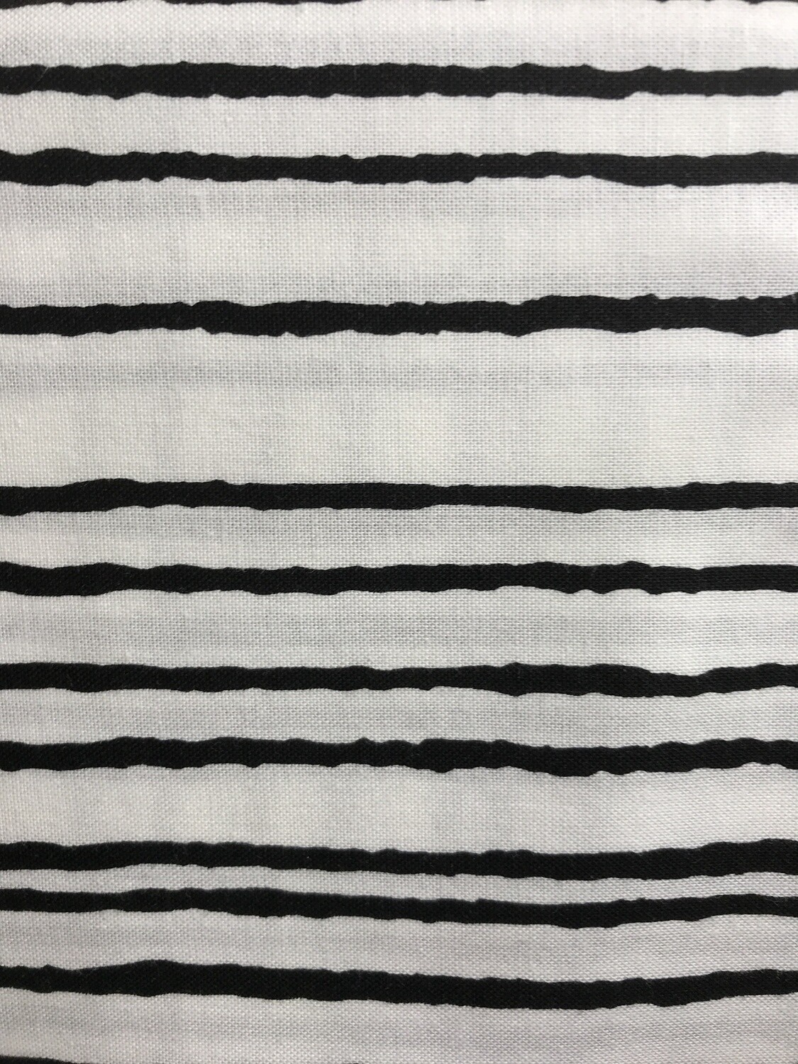 Panda Prints - Andover - Wavy Black Stripe on White