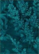Batik Textiles - Teal Leaves