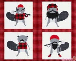 Burley Beavers Cotton Pillow Panels