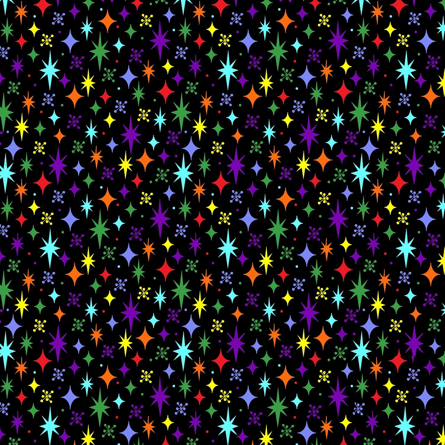 Black - Multi Color Stars