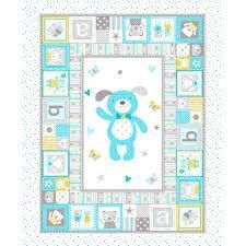 Playful Puppy Baby Panel - Blue