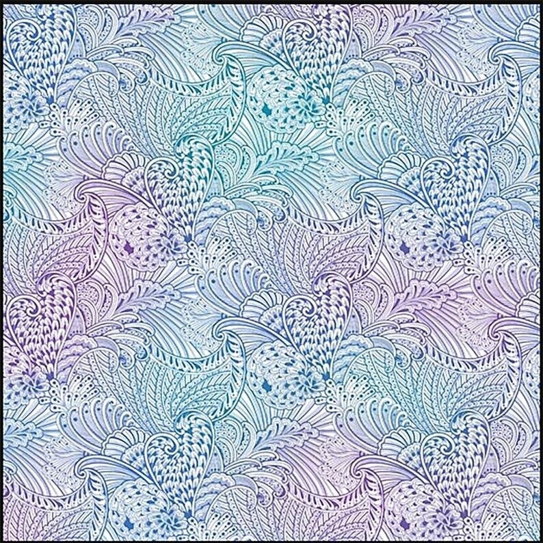 Sea Grass - Peacock Flourish 108&quot; Quiltback