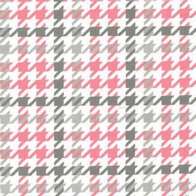 Cozy Cotton Flannel - Hounds tooth - Grey and Peach