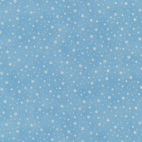 Holiday Flourish - Blue with Silver Stars