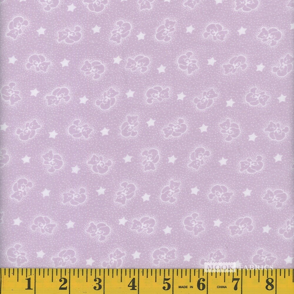 Flannel Prints Teddies &amp; Stars Lavender