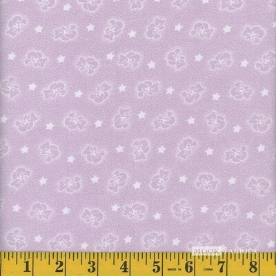 Flannel Prints Teddies &amp; Stars Lavender