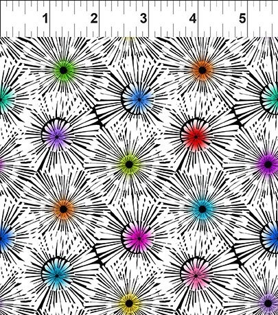 Colorful - Jason Yenter - Multi Flowers - White