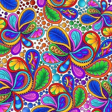 Carnivale - White - Paisley Multi