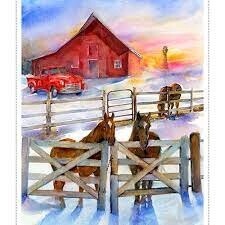 Snowfall on the Range Barn Panel