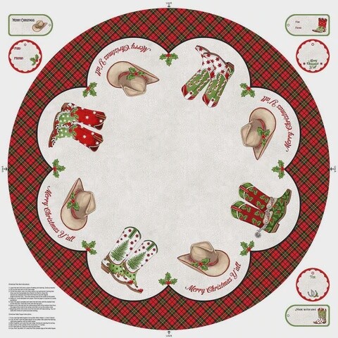 Howdy Christmas - Tree Skirt/Table Topper Panel