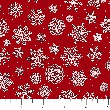 Santa&#39;s Tree Farm - Snowflakes - Red