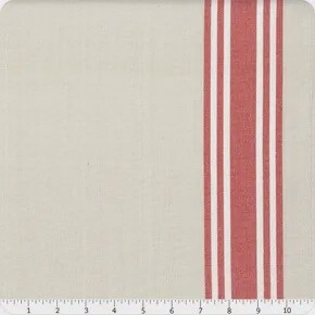 Enamoured Toweling 18&quot; - Red Stripes on Stone