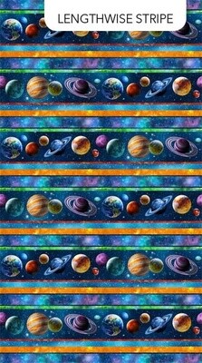 Universe - Navy Multi - Border Print