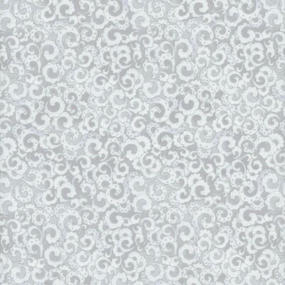 Icicle - Packed Metallic Scrolls - White