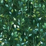 Starry Night - Leaves - Deep Emerald