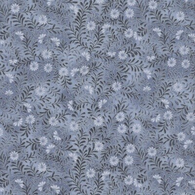 Icicle - Tiny Metallic Florals - Harbour