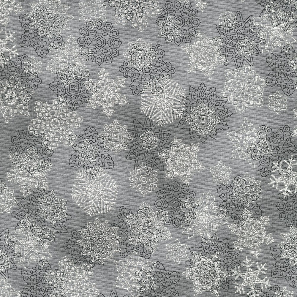 Holiday Flourish - Snow Flower - Snowflakes - Pewter