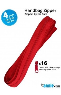 Zippers by the Yard by Annie - Hot Red