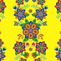 Tuscon Beaded Stripe Floral - Yellow