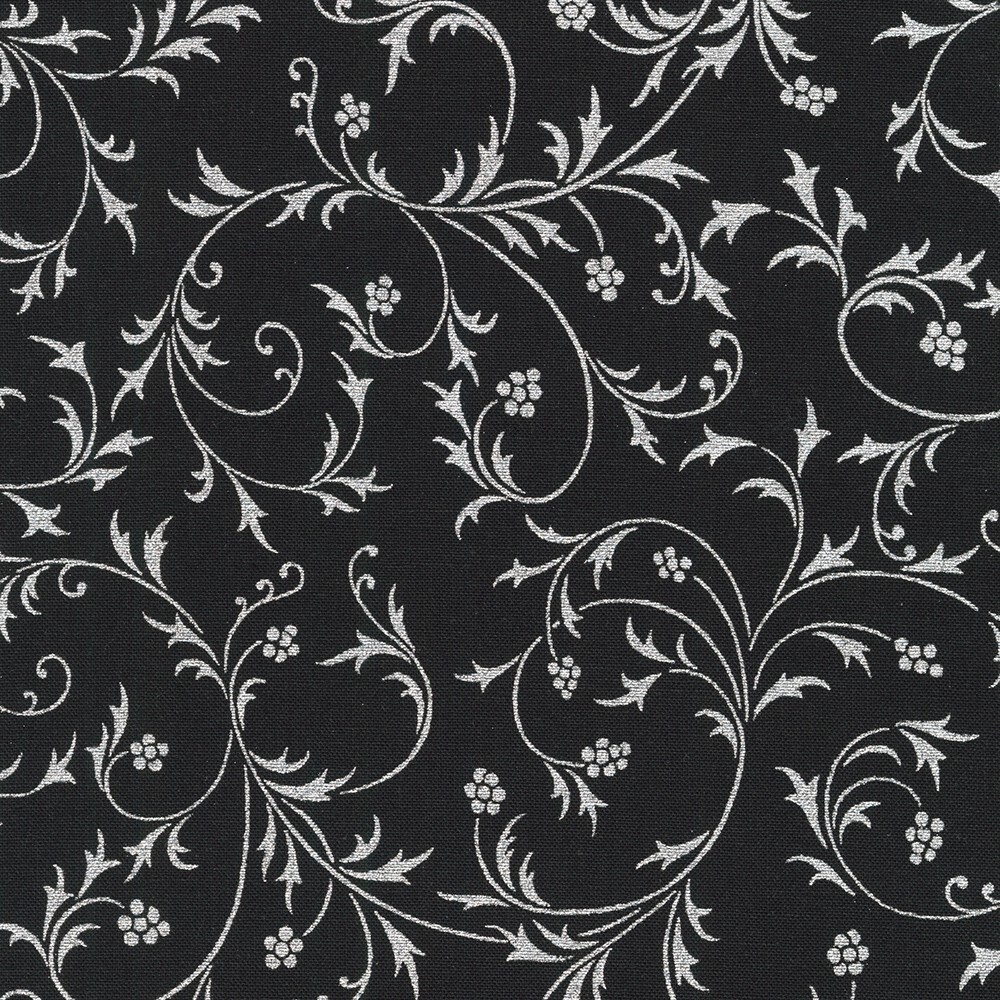 Holiday Flourish - Snow Flower - Swirls - Onyx