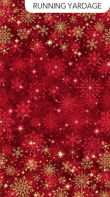 Stonehenge Christmas Joy - Dark Red - Snowflakes