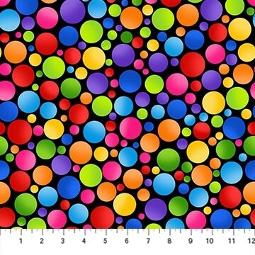 Color Play - Big Multi Dots - Black