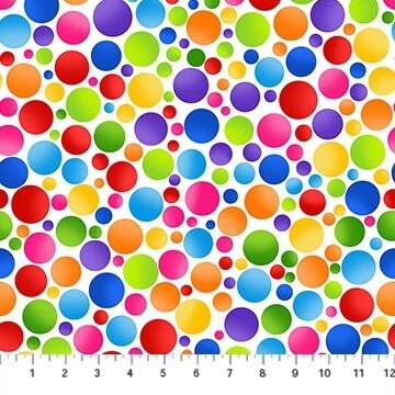 Color Play - Big Multi Dots - White