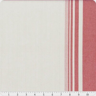 Enamoured Toweling - Red Fading Stripes on Stone