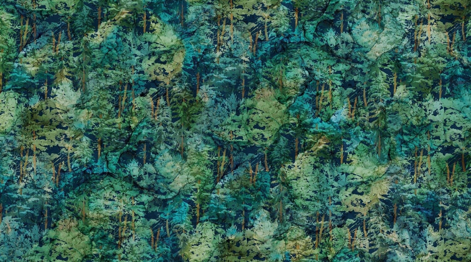 Cedarcrest Falls - Dark Teal Multi Dark Trees