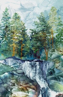Cedarcrest Falls - Teal Multi Panel