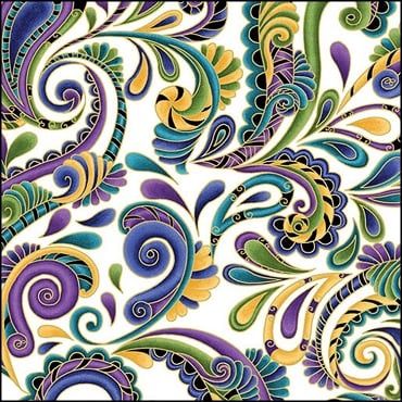 Luminescent Leaves by Ann Lauer - Indigo/White