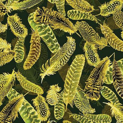 Gilded Feathers - Forest Green