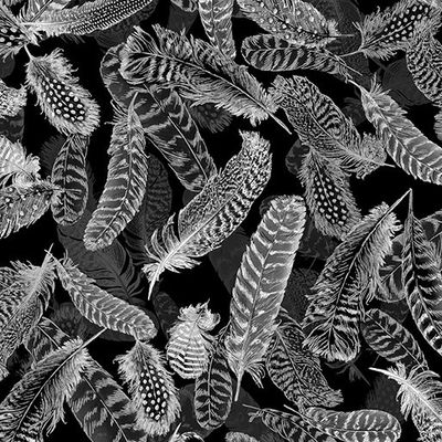 Gilded Feathers - Charcoal