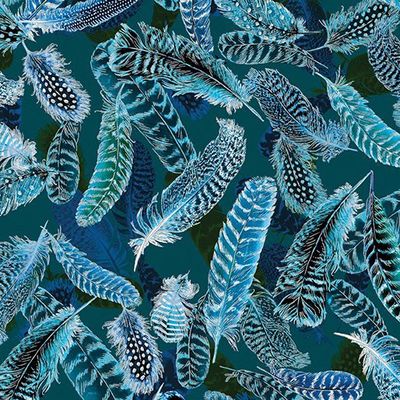 Gilded Feathers - Peacock Blue