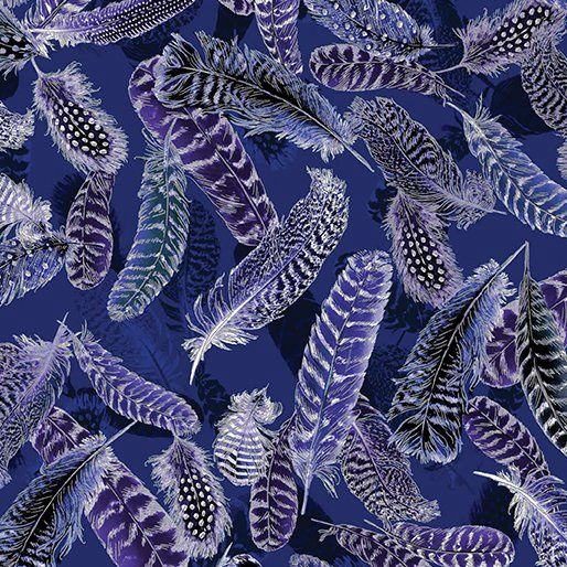 Gilded Feathers - Cobalt Blue