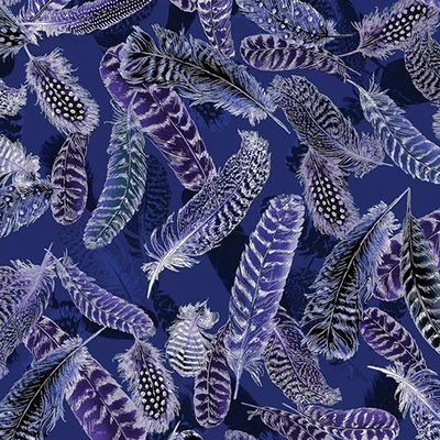 Gilded Feathers - Cobalt Blue