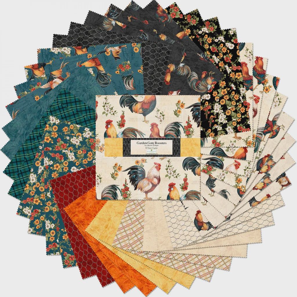 Garden Gates Roosters - Precut Bundle 42 x 5&quot;